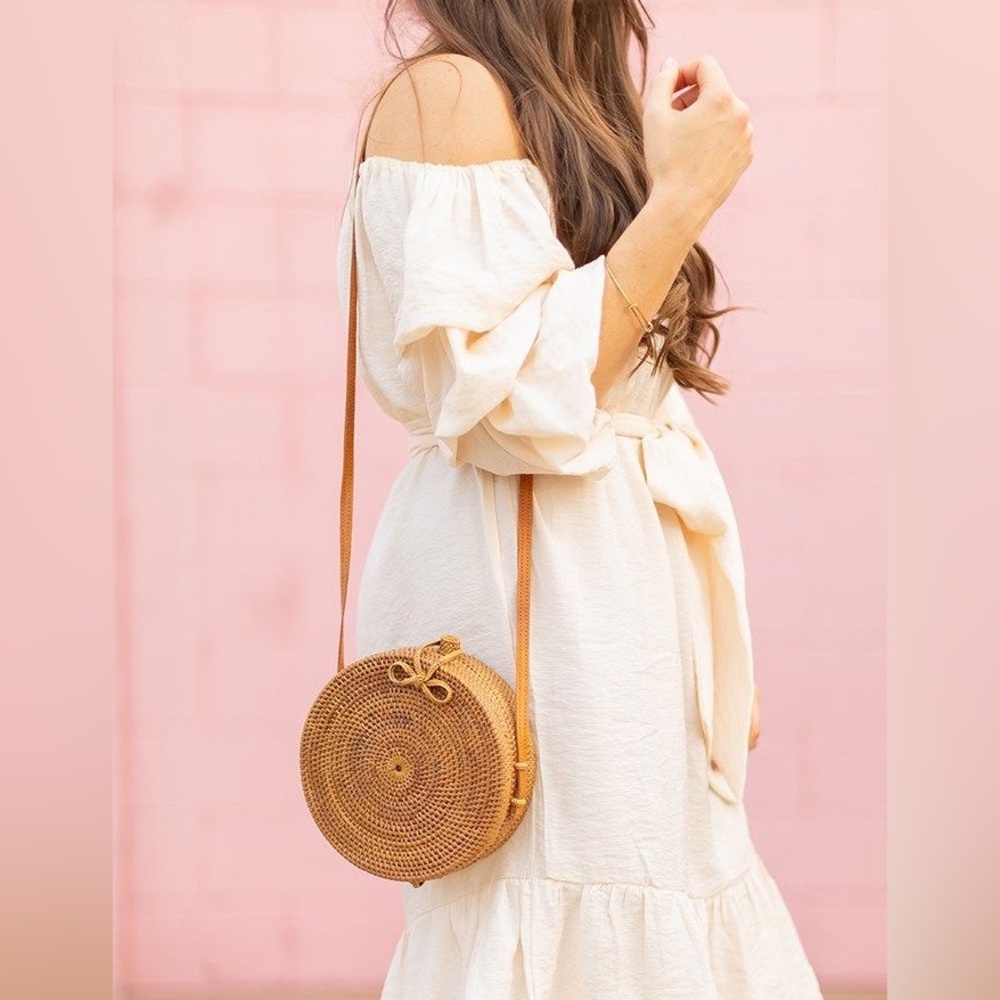 Round Woven boho Bag